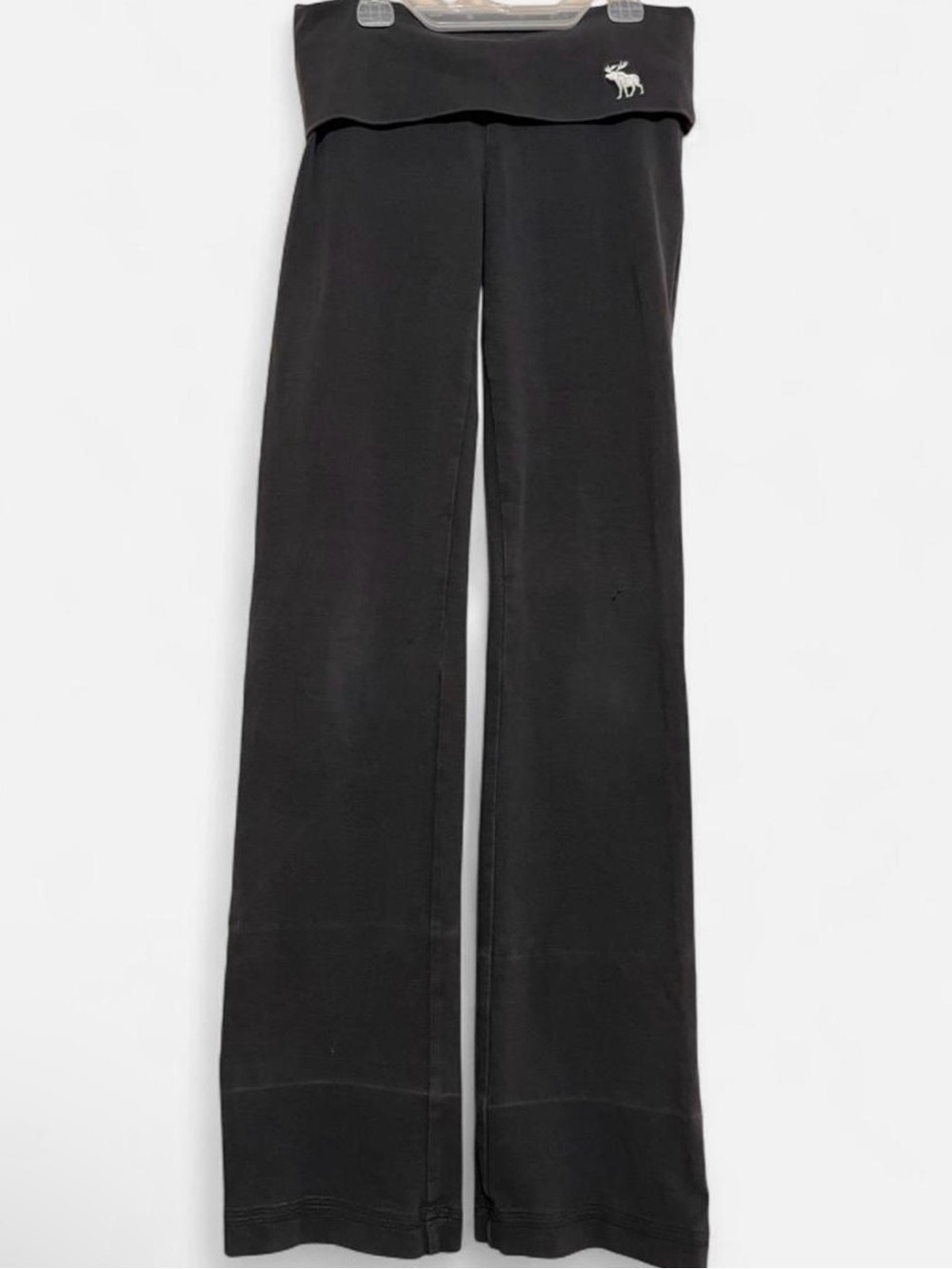 Abercrombie & Fitch Charcoal Gray Fold-Over Yoga Pants